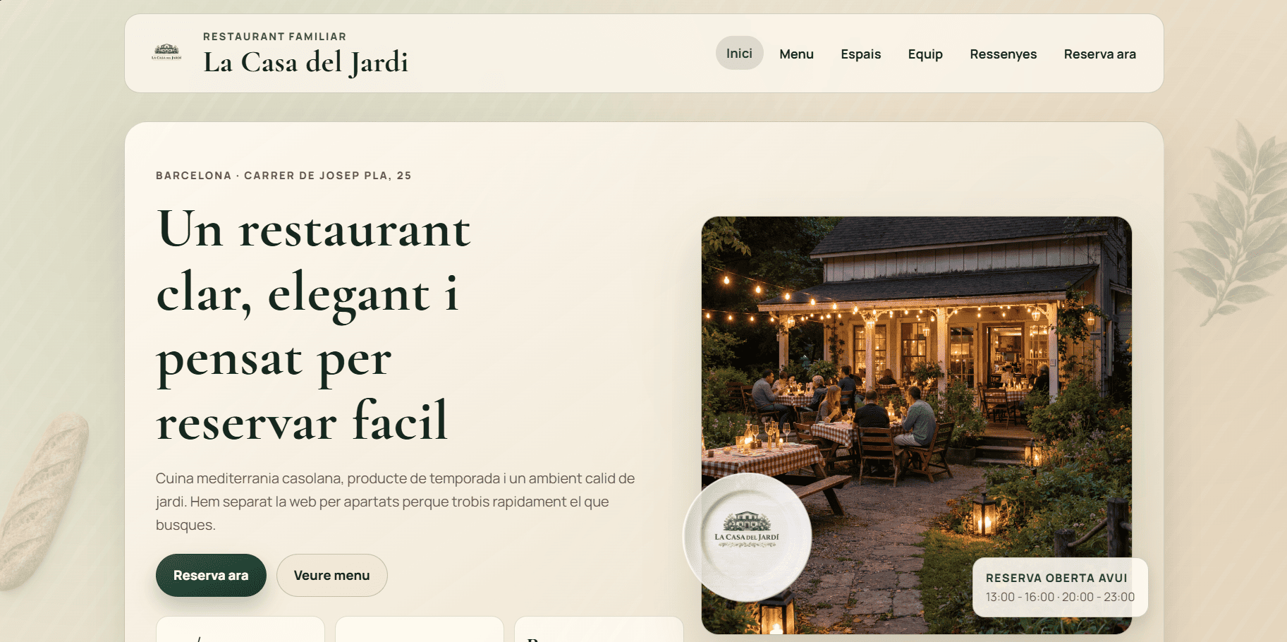Preview de la web de La Casa del Jardí